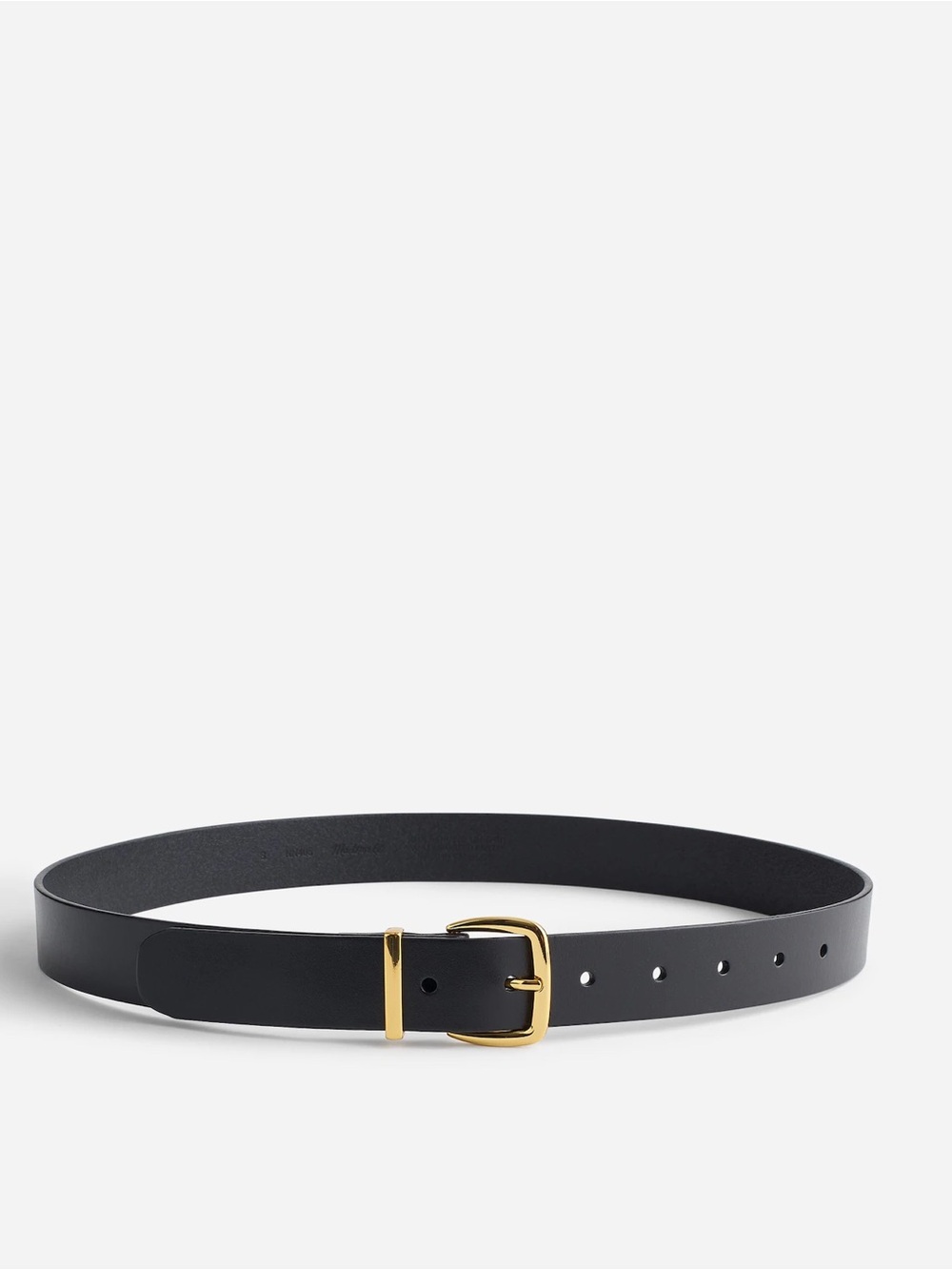 Madewell Essential Leather Belt - Black with Gold